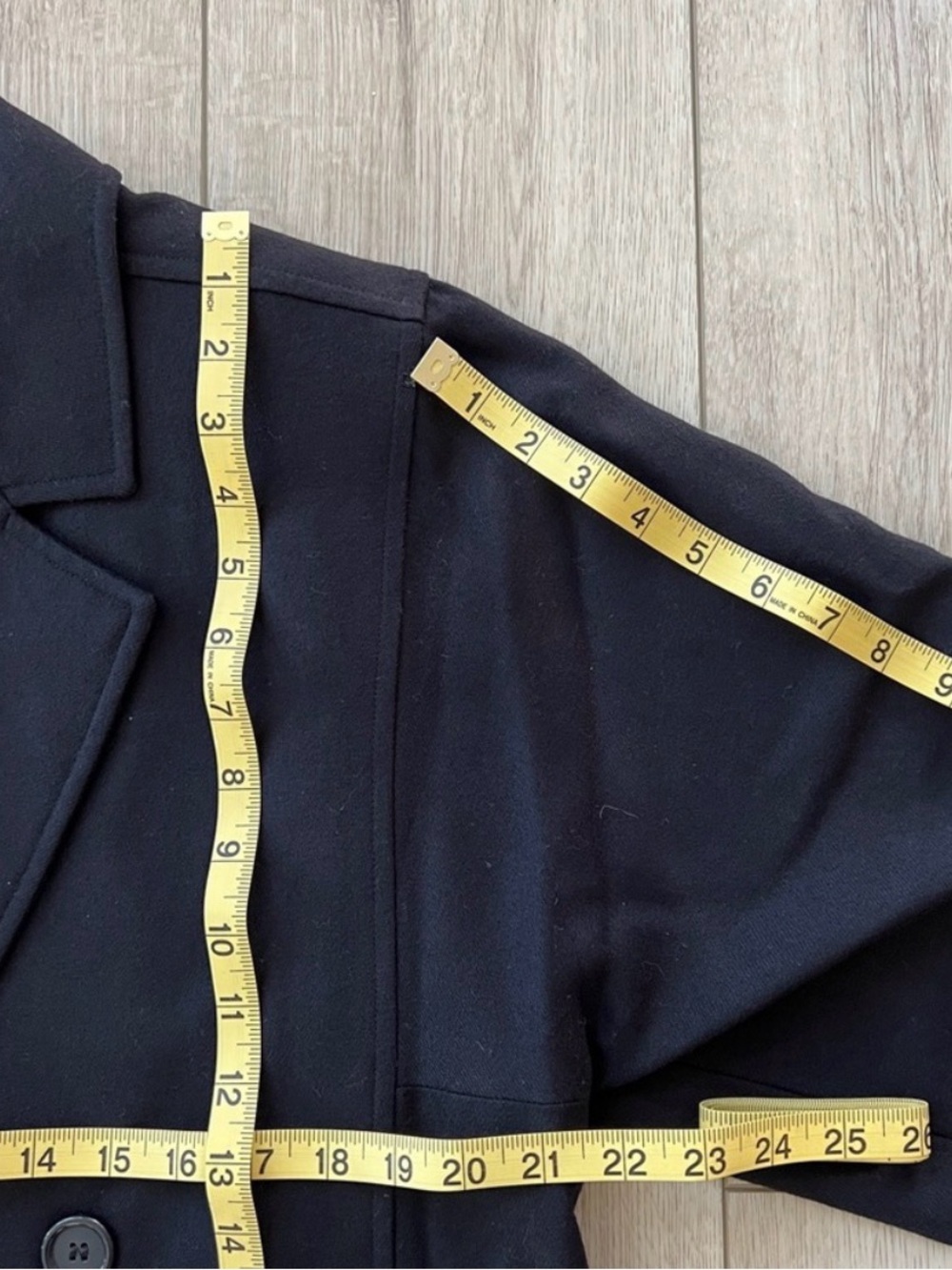 BURBERRY Black Double-Breasted Wool Blazer with Red Plaid Lining - Picture 8 of 14